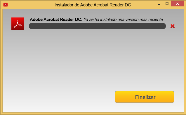 No puedo instalar adobe reader